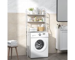 Wasmachine ombouw rek wit 157 x 68 x 26 cm - Wasmachine rek wit - Wasmachine ombouw wit - Wasmachine rek met opbergruimte wit - Wasmachine rek bovenlader wit - Wasmachine rek voorlader wit- Toilet kast - Wc meubel - Wc kast