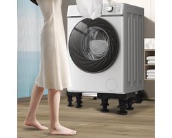 Wasmachine onderstel - 12 robuuste poten, Past perfect bij wasmachines, koelkasten en drogers - Verstelbaar en met hoge antislip en schokdemping