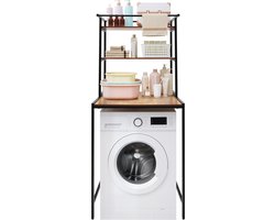 Wasmachine Opbergrek 3 Planken Wasmachinerek Ruimtebesparend Staand Rek Toiletkast Bovenbouwkast Zwart