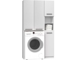 Wasmachine Opbouwmeubel Wit Met Extra Kast
