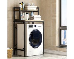 Wasmachine Rek - 2 laags Kast Badkamer - Robuust - Ook voor droger - Vocthbestendig - 60 x 69 x 146 cm