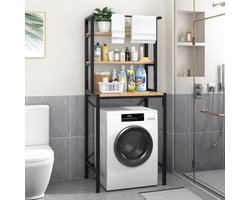 Wasmachine Rek - 3 laags - Kast - Ombouw - Robuust - Vocthbestendig - 69 x 60 x 177 cm - Zwart