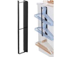 Wasmachine rek - 45x5x8CM - organizer ombouw meubel - klerenhanger - kledinghangers - broekhanger opbergrek - ZWART