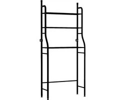 Wasmachine Rek met 3 Planken – Zwart Metaal – Opbergrek voor Boven Wasmachine of Toilet – Stevig & Ruimtebesparend – Industrieel Design – 173x65 cm