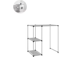 Wasmachine rek - Ombouw - Kast - Opbouwmeubel - Verhoger - Wasmachine meubel - Opbergkast - Ijzer - Grijs