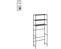Wasmachine rek - Ombouw - Kast - Opbouwmeubel - Verhoger - Wasmachine meubel - Opbergkast - Ijzer - Zwart