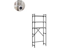 Wasmachine rek - Opbergrek - Wasmachine meubel - Opbouwmeubel - Toilet Rek - 67x25x163 cm - Hout- Grijs Sonoma