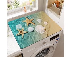 Wasmachinehoes, 60x60 cm antislip beschermmat voor wasmachine bovenkant, geschikt voor wasmachine, droger, keuken, badkamer, camper