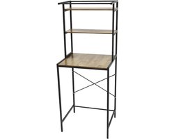 Wasmachine/Toilet Stelling met 3 Niveaus - Opzetkast voor Badkameropslag