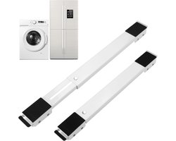 Wasmachinevoet - 2-sucks - verstelbare wasmachinestandaard - met antisliprubber - geschikt voor wasmachines - koelkasten - banken en kasten - Draagvermogen 300 kg (wit).