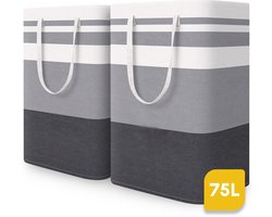 Wasmand 2 Pack - 75 L - Opvouwbaar - Wassorteerder - Wasmanden - Opvouwbare Wasmand - Laundry Basket