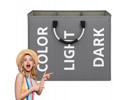 Wasmand – 3 Compartimenten - 60x30x49 cm