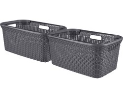 Wasmand - 45L - 2 stuks - Antraciet