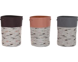 Wasmand DKD Home Decor Grijs Oranje 40 x 40 x 60 cm (3 Stuks)