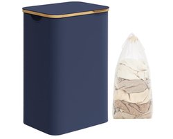 Wasmand - Grote Capaciteit - Opvouwbaar - Houtskoolblauw