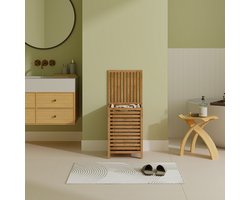 Wasmand Jystiand bamboe met waszak 57x40x40 cm naturel 64 L [en.casa]