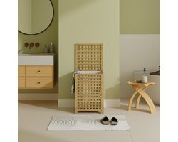 Wasmand Jystiand bamboe met waszak 62x45x45 cm naturel 79 L [en.casa]