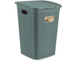 Wasmand met deksel 'Elegance' - 50 Liter - Met ventilatie - 100% Gerecycled kunststof - Groen