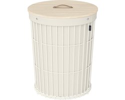 Wasmand – Met deksel grote capaciteit crÃƒÂ¨mewit