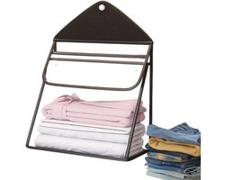Wasmand met deksel - Opbergbox - Badkamer organiseren - Transparant PVC ontwerp - 44x40x16 cm - Zwart