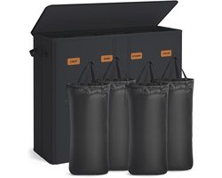 Wasmand met drie compartimenten, deksel en wasbare binnenzak