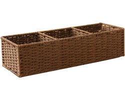 Wasmand Opbergdoos - Mand Vierkant Zak - Kleine Spullen Opbergen - Handgemaakt Papier Touw - 45x15x11cm - Beige