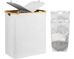 Wasmand Riet - Wasmand Riet Met Deksel - Wasmand Bamboe - Licht Grijs