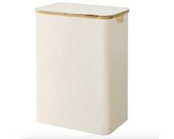 Wasmand - wassorteerder - 2 vakken - bamboe - beige