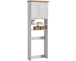 Wasmeubel-op-wielen-voor-wastafel - Moderne badkameropbergoplossing - 68x187x26 cm