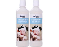 Wasmiddel voor babykleding, wasmiddel voor kindertextiel, 2 x 500 ml vloeibaar, wol en zijde