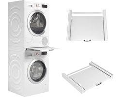 Wasophoogte® Tussenstuk wasmachine droger - Stapelkit wasmachine droger - Tussenkader - Geschikt voor elk type - Wit