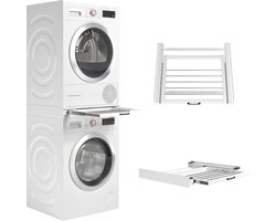 Wasophoogte® Tussenstuk wasmachine droger - Stapelkit wasmachine droger - Tussenkader - Geschikt voor elk type - Wit