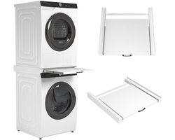 Wasophoogte® Tussenstuk wasmachine droger - Stapelkit wasmachine droger - Tussenkader XL - Geschikt voor elk type - Wit
