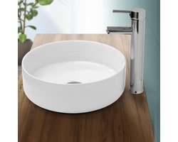 Wastafel 355x120 mm keramiek Wit rond