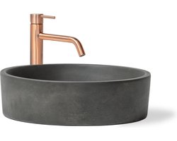 Wastafel beton rond - dusk grijs cement - ronde design wastafel - traditioneel handgemaakt - premium kwaliteit - 42 x 42 x 12 cm