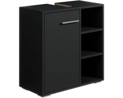 Wastafel Onderkast Met Uitsparing - Wasbak Kast - Badkamermeubel - Zwart