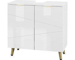 Wastafel Onderkast met Uitsparing - Wasbak Onderkast - Badkamermeubel - Stijlvol - Wit - Modern