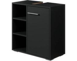 Wastafel Onderkast Neptunus 60 cm x 30 cm x 60 cm Zwart Badkamerkast Staand Badmeubel - Badplaats Toevoegen Wastafel