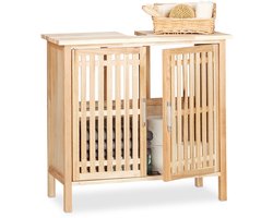 wastafel onderkast - sifon uitsparing - 61,5 x 66 x 29 cm - notenhout - wastafelmeubel