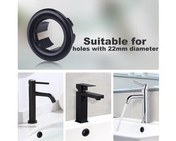 Wastafel overloop rozet rond open zwart