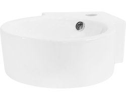 Wastafel Ronde Vorm 45x36x13 cm Wit Keramisch ML Design