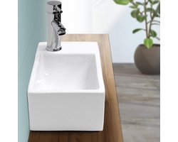 Wastafel Vierkant zonder overloop 35x20,5x12,5 cm Wit keramiek LuxeBath