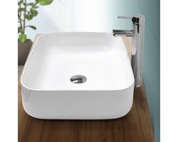 Wastafel Vierkant zonder overloop 50,5x39,5x13,5 mm Wit keramiek LuxeBath