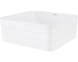 Wastafel Vierkante Vorm 39x39x15 cm Wit Keramisch ML Design