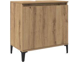 Wastafelkast | badkamerkast | Wastafelmeubel | Wastafel onderkast 58x33x60 cm bewerkt hout artisanaal eikenkleur