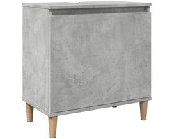 Wastafelkast | badkamerkast | Wastafelmeubel | Wastafel onderkast 58x33x60 cm bewerkt hout betongrijs