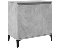 Wastafelkast | badkamerkast | Wastafelmeubel | Wastafel onderkast 58x33x60 cm bewerkt hout betongrijs