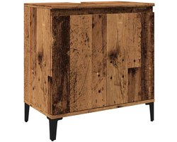 Wastafelkast | badkamerkast | Wastafelmeubel | Wastafel onderkast 58x33x60 cm bewerkt hout oud houtkleurig