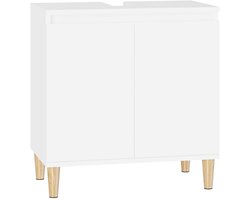 Wastafelkast | badkamerkast | Wastafelmeubel | Wastafel onderkast 58x33x60 cm bewerkt hout wit