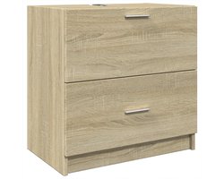 Wastafelkast | badkamerkast | Wastafelmeubel | Wastafel onderkast 59x37x59 cm bewerkt hout sonoma eikenkleurig